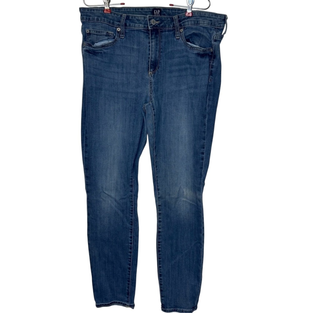 Gap Womens Jeans Curvy Skinny Leg Denim Mid-Rise Stretch Indigo Blue Size 34R